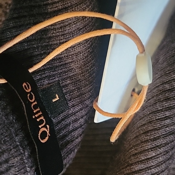 Quince Cotton Cashmere Fitted Ribbed Cardigan In Mocha Heather - Picture 7 of 16